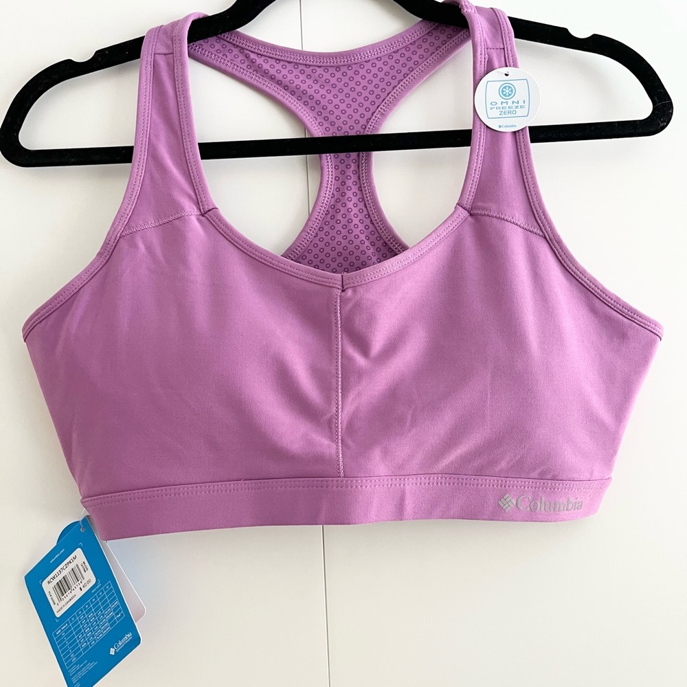 Columbia Purple Sports Bra - Supportive Racerback